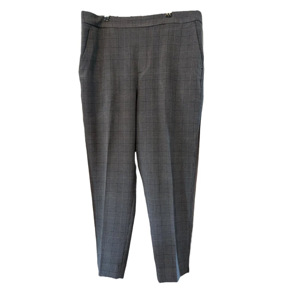 NWOT Banana Republic Hayden Tapered Gray Plaid Pull-On Ankle Pant Size 14